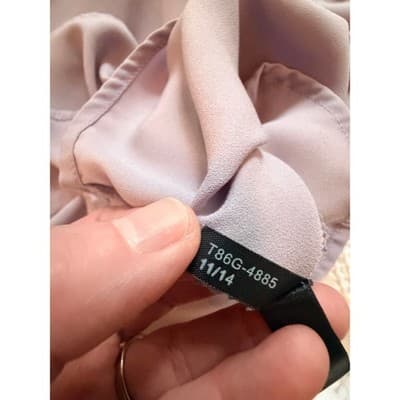 The Limited Lilac Button Front Blouse XS Purple Long Sleeve Pointed Collar - Thumbnail 11
