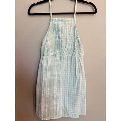 American Eagle Mini Skirt Sundress XS Plaid Green Adjustable Spaghetti Strap - Thumbnail 3