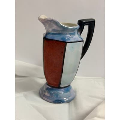 Vintage Japanese Lusterware Creamer Pitcher Art Deco Multicolor Ceramic - Thumbnail 2