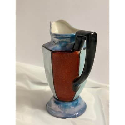 Vintage Japanese Lusterware Creamer Pitcher Art Deco Multicolor Ceramic - Thumbnail 6