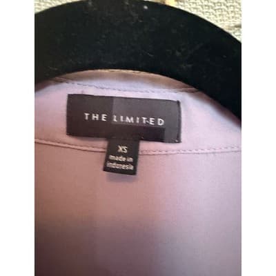 The Limited Lilac Button Front Blouse XS Purple Long Sleeve Pointed Collar - Thumbnail 6