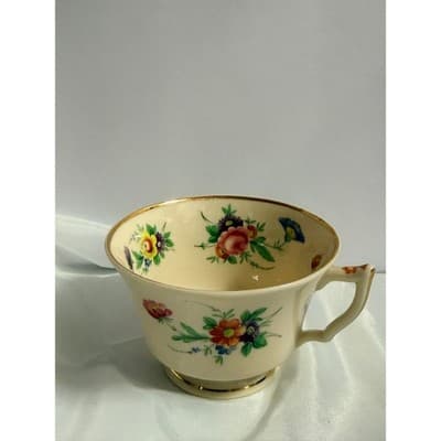 Vintage Syracuse China Old Ivory Tea Cup Gold Trim Floral Cottage - Thumbnail 5