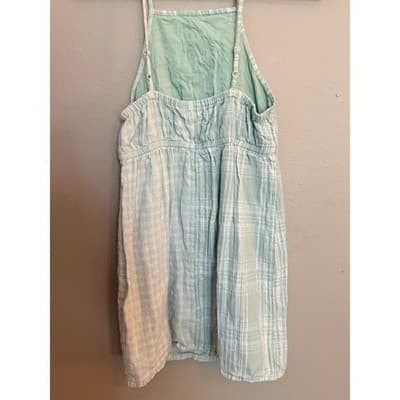 American Eagle Mini Skirt Sundress XS Plaid Green Adjustable Spaghetti Strap - Thumbnail 8