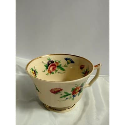 Vintage Syracuse China Old Ivory Tea Cup Gold Trim Floral Cottage - Thumbnail 9