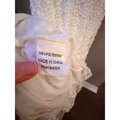 Petal & Pup Lauren Lace Midi Dress White Small Ruffle Sleeve Boho - Thumbnail 13