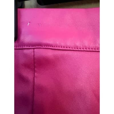 SHEIN Pleather Mini Skort Stylish 4 Small Pink Rose Front Side Slit High Waist - Thumbnail 12