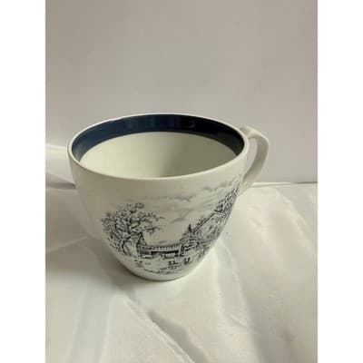 Vintage Alfred Meakin Tea Cup Bone China England Blue Transferware Cottage - Thumbnail 14