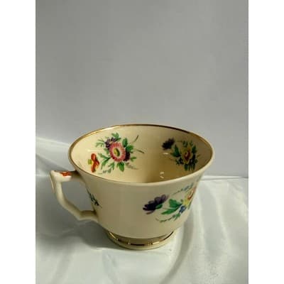 Vintage Syracuse China Old Ivory Tea Cup Gold Trim Floral Cottage - Thumbnail 2