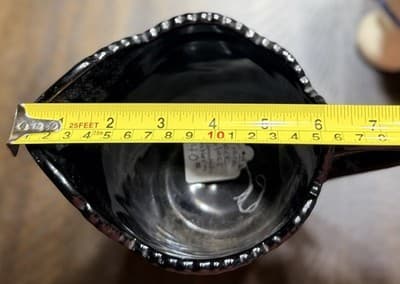 VTG INDIANA WESTMORELAND CARNIVAL Tiara Black Monarch Paneled Daisy Pitcher 8" - Thumbnail 13