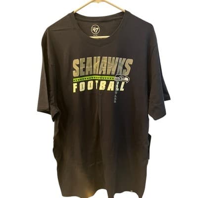 NWT Seattle Seahawks Men's NFL '47 Brand Front and Back Design Shirt Navy Blue - Thumbnail 6