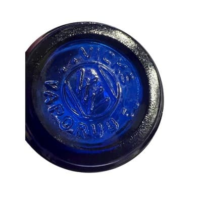 Vintage Blue Glass Vick’s Vaporub Jar Medicine Bottle - Thumbnail 2