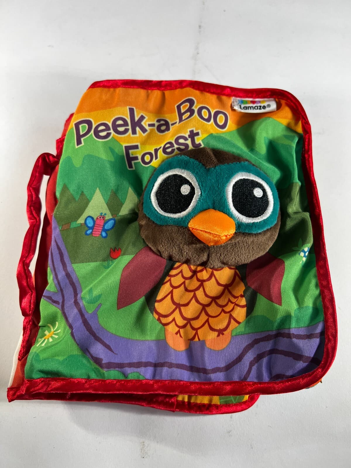 Tomy Lamaze Peek-A-Boo Forest Friend Soft Cloth Crinkle Baby Sensory Infant Book