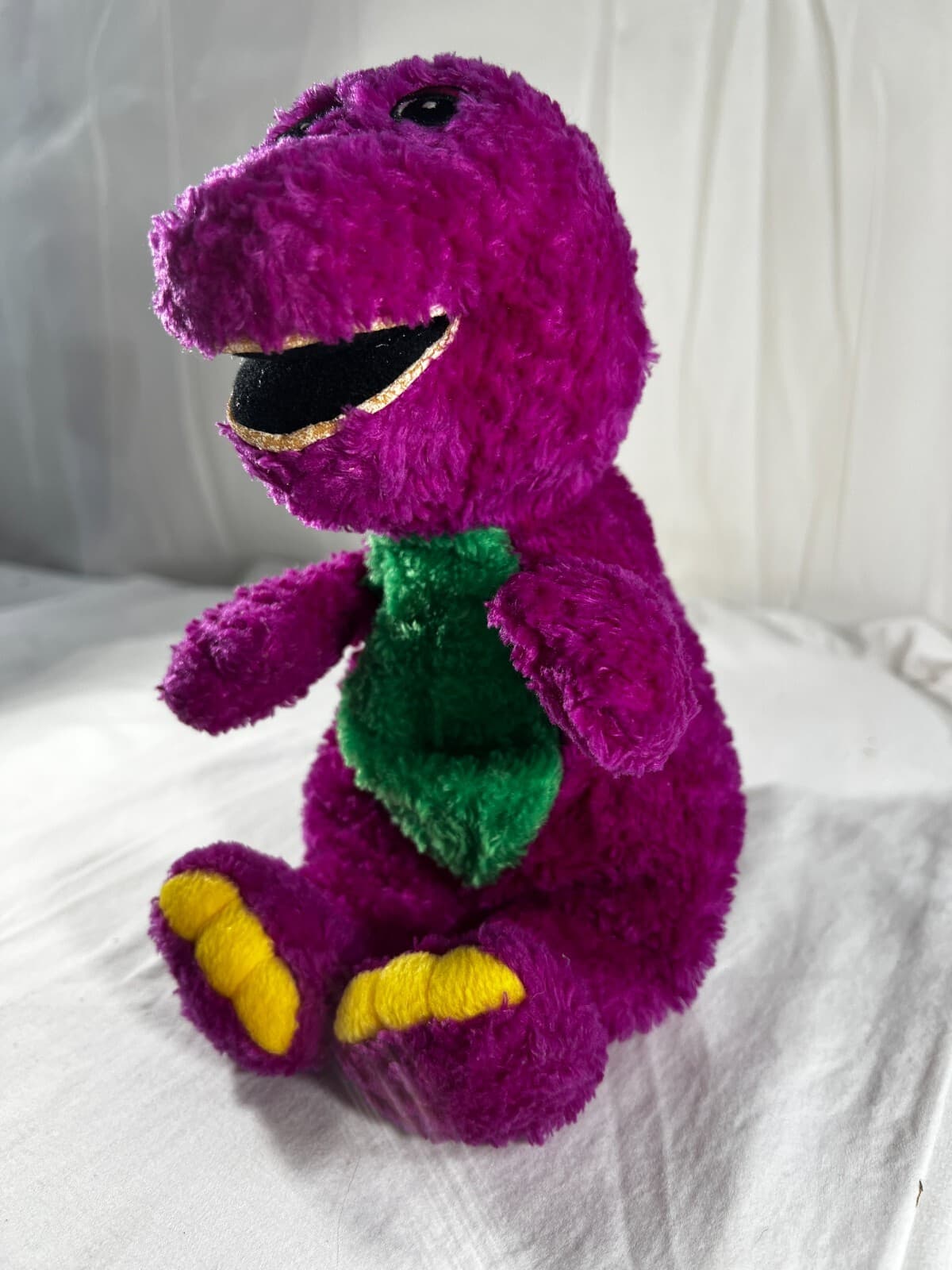 Vintage Barney Plush Open Mouth Lyons Partnership Rare 10" The Purple Dinosaur - Thumbnail 2