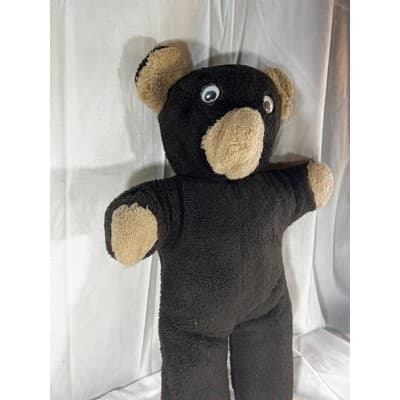 Googly Eye Old Vintage Brown Teddy Bear Stuffed Animal Plush Toy 18" RARE MCM - Thumbnail 5