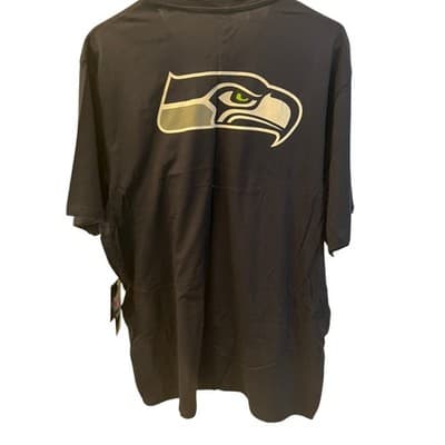 NWT Seattle Seahawks Men's NFL '47 Brand Front and Back Design Shirt Navy Blue - Thumbnail 7