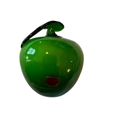 Murano Brand Vintage Green Blown Art Glass Apple Beautiful Fruit - Thumbnail 15