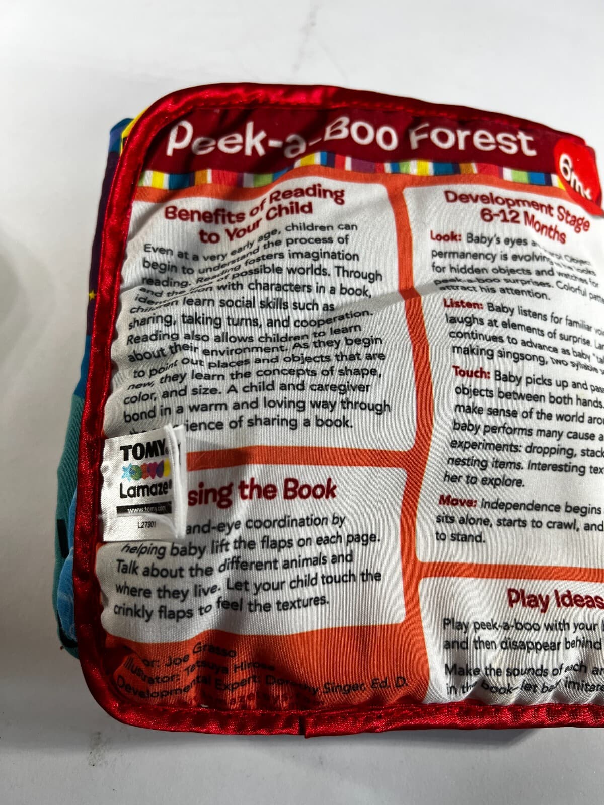 Tomy Lamaze Peek-A-Boo Forest Friend Soft Cloth Crinkle Baby Sensory Infant Book - Thumbnail 12