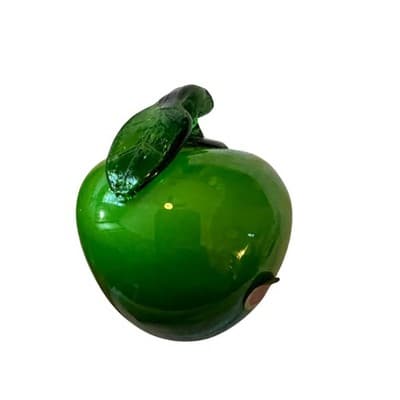 Murano Brand Vintage Green Blown Art Glass Apple Beautiful Fruit - Thumbnail 16