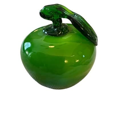 Murano Brand Vintage Green Blown Art Glass Apple Beautiful Fruit - Thumbnail 7