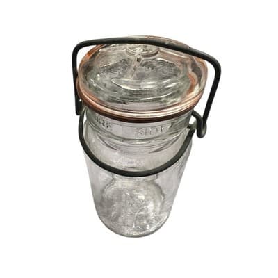 Vintage Glass Wire Closure Jar 1877 Canning With Wire Bail