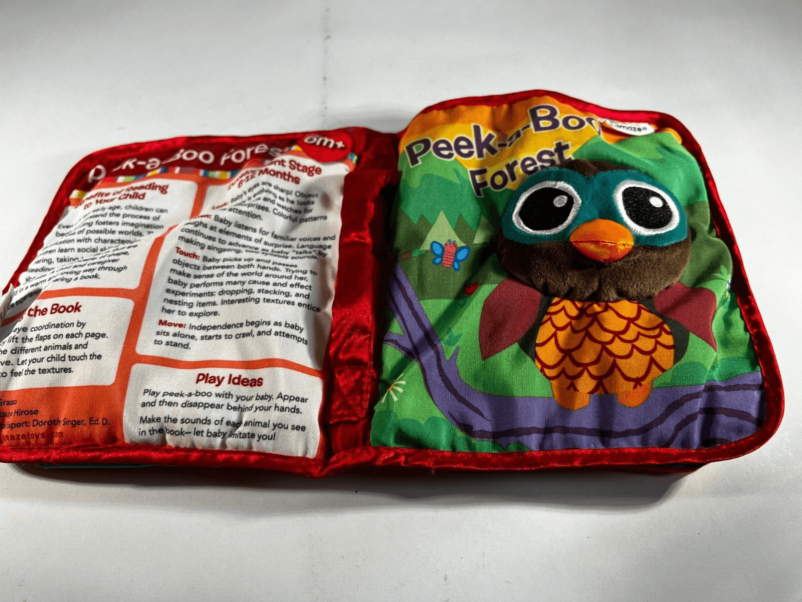 Tomy Lamaze Peek-A-Boo Forest Friend Soft Cloth Crinkle Baby Sensory Infant Book - Thumbnail 15