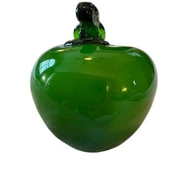 Murano Brand Vintage Green Blown Art Glass Apple Beautiful Fruit - Thumbnail 9