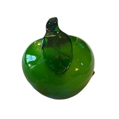 Murano Brand Vintage Green Blown Art Glass Apple Beautiful Fruit - Thumbnail 4