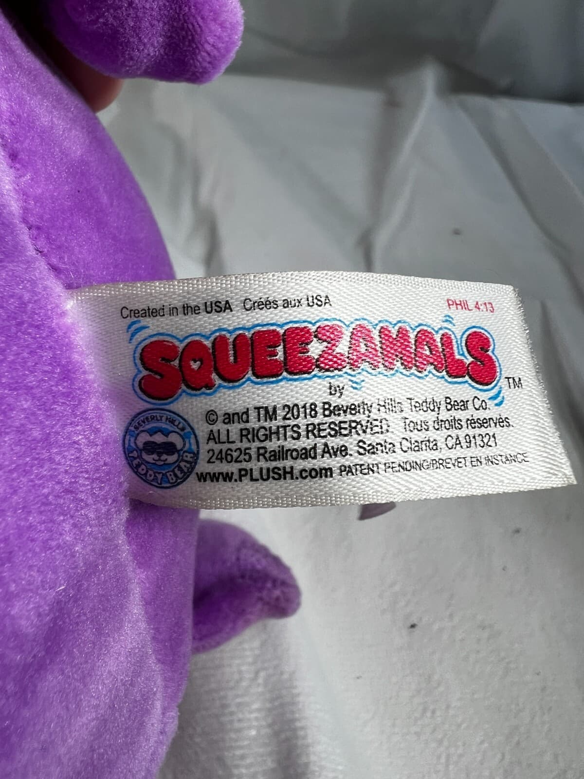 Squeezamals Ellie Purple Elephant Plush Stuffed Animal Toy 2018 Huggable Nice - Thumbnail 13