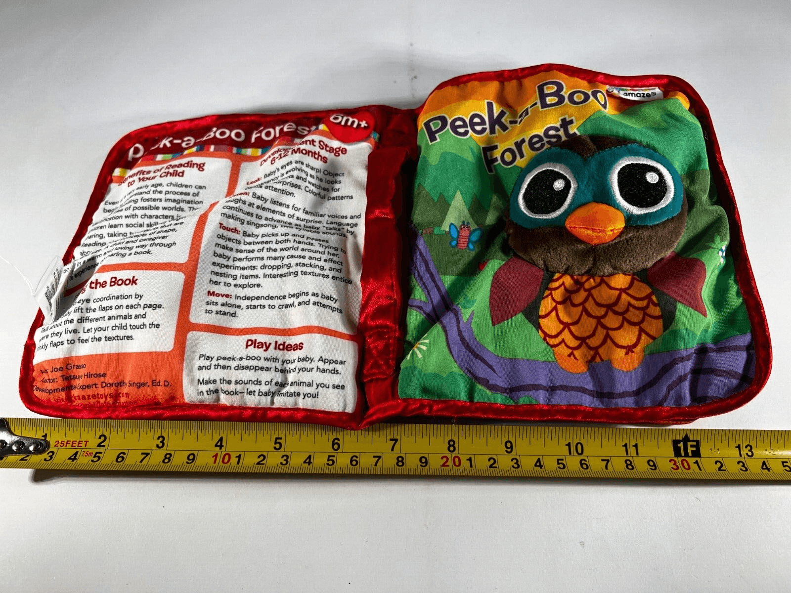 Tomy Lamaze Peek-A-Boo Forest Friend Soft Cloth Crinkle Baby Sensory Infant Book - Thumbnail 16