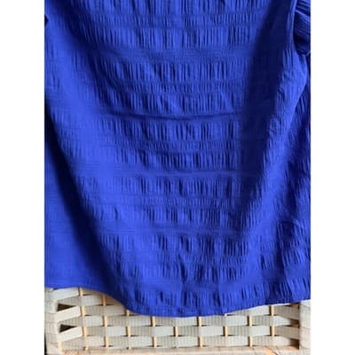 Women's Square Neck Summer Blouse Blue M NWOT Casual Loose Ruffled Cap Sleeve - Thumbnail 7
