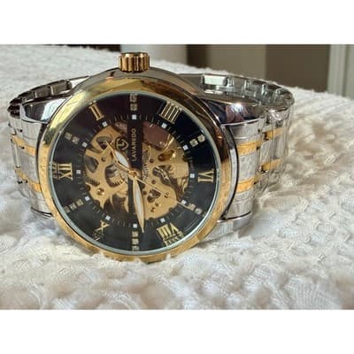 Lavaredo Automatic Skeleton Watch Diamond Dial Two Tone Stainless Steel Luxury - Thumbnail 9