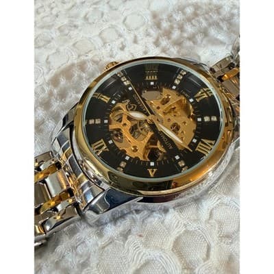 Lavaredo Automatic Skeleton Watch Diamond Dial Two Tone Stainless Steel Luxury - Thumbnail 2