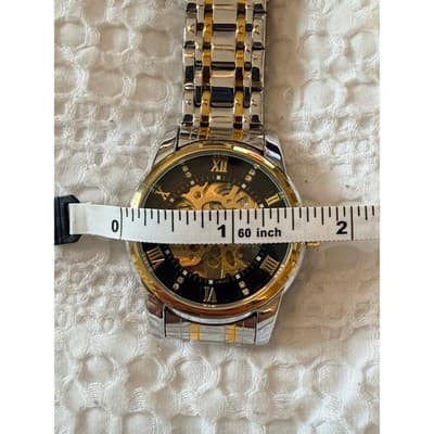 Lavaredo Automatic Skeleton Watch Diamond Dial Two Tone Stainless Steel Luxury - Thumbnail 10