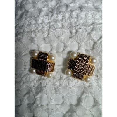 Vintage Gold Tone Pearl Button Covers Set Valentino Style Shirt Accessories - Thumbnail 6