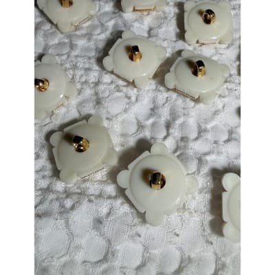 Vintage Gold Tone Pearl Button Covers Set Valentino Style Shirt Accessories - Thumbnail 7