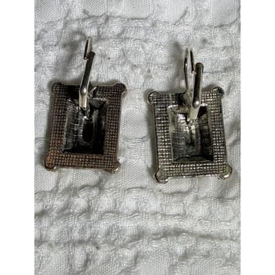 Vintage Baroque Style Silver Tone Drop Earrings Ornate Filigree Dangle - Thumbnail 7
