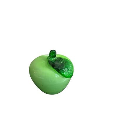 Murano Style Vintage Light Green Apple Glass Art - Thumbnail 9