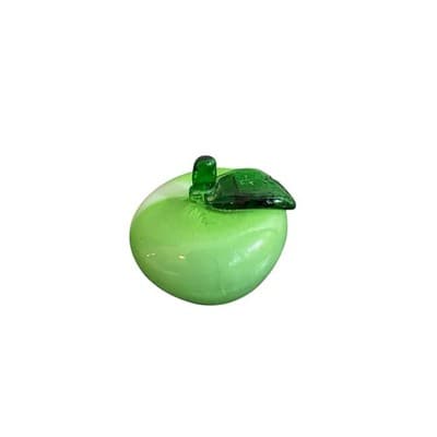 Murano Style Vintage Light Green Apple Glass Art