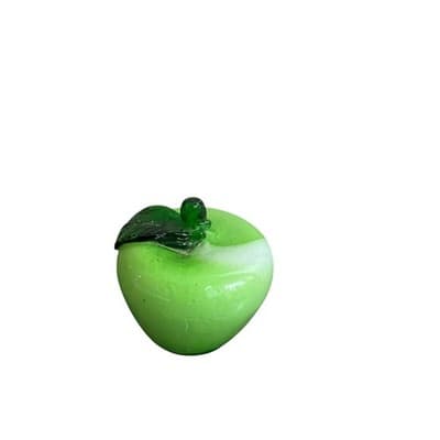 Murano Style Vintage Light Green Apple Glass Art - Thumbnail 10