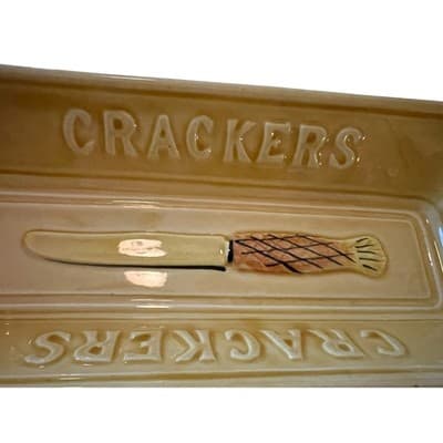 Vintage Ceramic Cheese & Cracker Serving Dish Tray Los Angeles Potteries MCM - Thumbnail 12