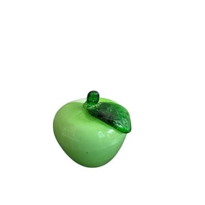 Murano Style Vintage Light Green Apple Glass Art - Thumbnail 14