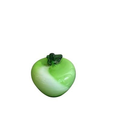 Murano Style Vintage Light Green Apple Glass Art - Thumbnail 3