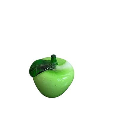 Murano Style Vintage Light Green Apple Glass Art - Thumbnail 2
