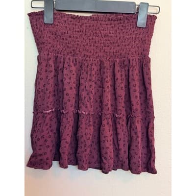 Hippie Rose Women's Mini Skirt Medium Wide Elastic Scrunch Waistband - Thumbnail 2