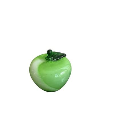 Murano Style Vintage Light Green Apple Glass Art - Thumbnail 11