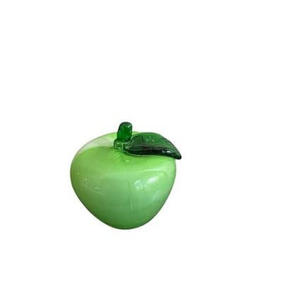 Murano Style Vintage Light Green Apple Glass Art - Thumbnail 12