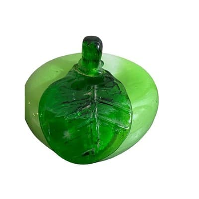 Murano Style Vintage Light Green Apple Glass Art - Thumbnail 7