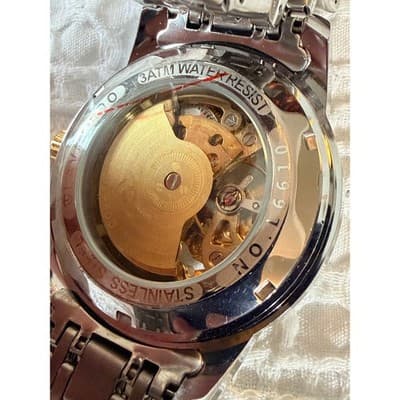 Lavaredo Automatic Skeleton Watch Diamond Dial Two Tone Stainless Steel Luxury - Thumbnail 19