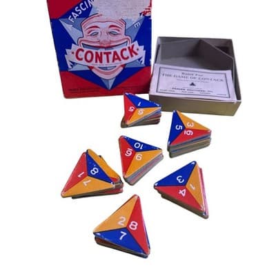 Vintage CONTACK Board Game 1939 Original Box Complete All Pieces Instructions - Thumbnail 7