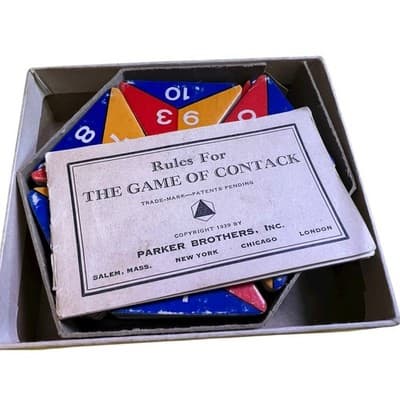 Vintage CONTACK Board Game 1939 Original Box Complete All Pieces Instructions - Thumbnail 12